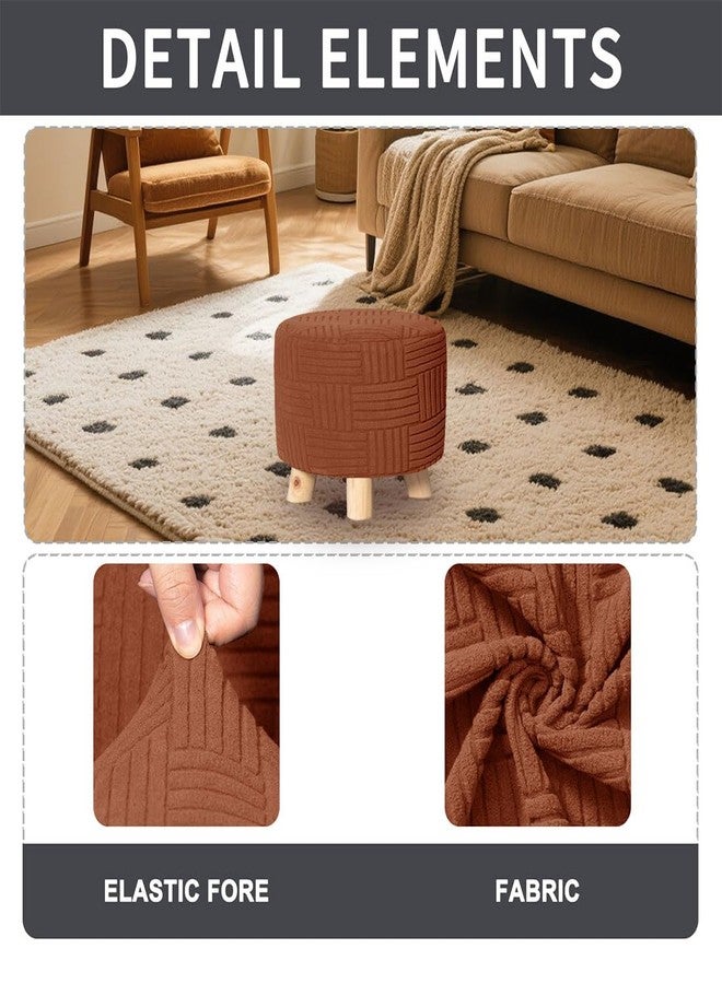 غطاء عثماني دائري من بوينانير، غطاء تخزين عثماني دائري قابل للتمدد، غطاء مسند قدم من الجاكار، غطاء مسند قدم قابل للطي، واقي أثاث لمسند القدم، 20-23 بوصة، برتقالي - Image 3